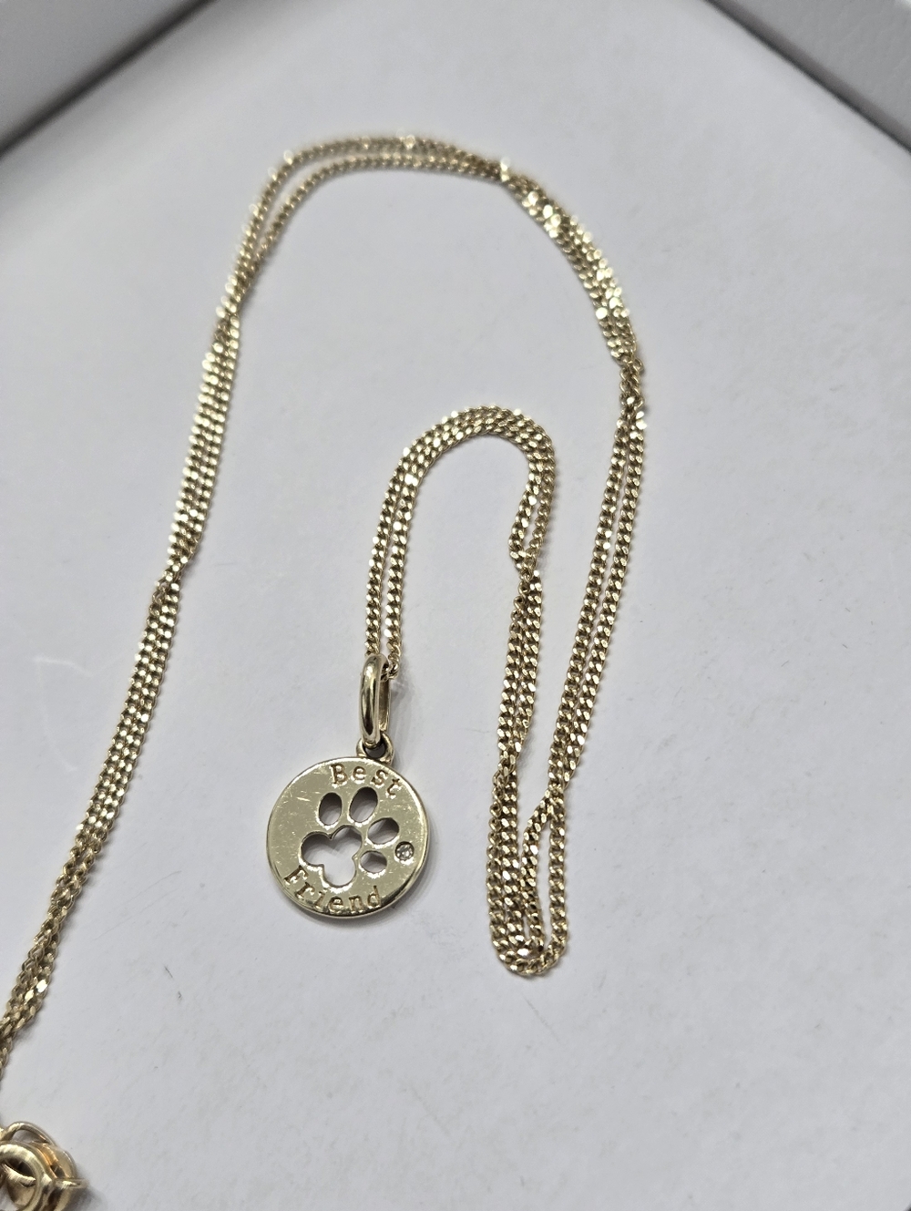 10k Dog Paw Pendant